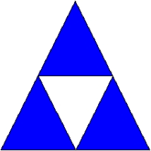 The first recursion of Sierpinski's Triangle